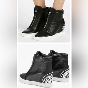 Brand new in box DKNY leather Connie wedges